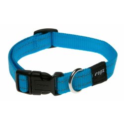Rogz Classic Reflective Dog Collars - M Turquoise