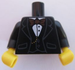 Parts Torso Jacket Formal With Black Vest White Shirt And Brown Bow Tie Pattern Black Arms Yellow Hands 973PB1596C01