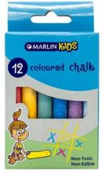 Marlin Kids Coloured Chalk Pack Of 12 Non-toxic Non Edible Allows For Smooth Drawing And Writing On Chalk Board Retail Packaging No Warranty
