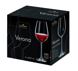 Bohemia Crystal Verona Red Wine Glass 690ML 6PK