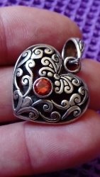 Solid Sterling Silver Heart Pendant. Nice Strong Quality.