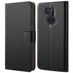 Hoomil Case Compatible With LG G7 Thinq Premium Leather Flip Wallet Phone Case For LG G7 Thinq Cover Black
