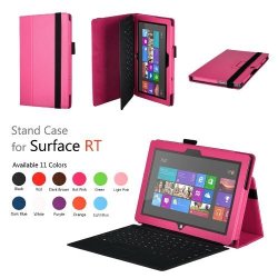 Elsse Tm Premium Folio Case With Stand For Microsoft Surface Windows 8 Rt Does Not Fit Windows 8 Pro Version - Surface Rt Hot Pink