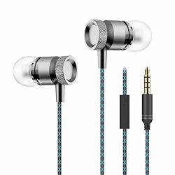 Shot Case Metal Earphones For Huawei Mate 20 Pro With Microphone Hands-free In-ear Headphones Universal Jack Grey