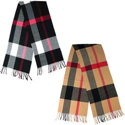 Cashmere-feel Acrylic Winter Scarf For Men And Women In 8 Plaid Prints By Debra Weitzner