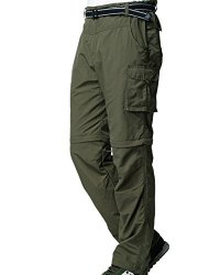 Men's Quick Dry Convertible Cargo Pant 225 Army Green L 36