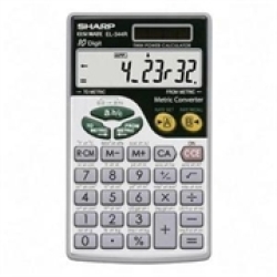 Sharp El344rb Metric Conversion 10-digit Wallet Calculator