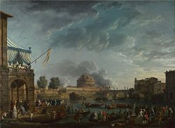 CaylayBrady 'claude Joseph Vernet A Sporting Contest On The Tiber At Rome ' Oil Painting 18 X 25 Inch 46 X 63 Cm Printed