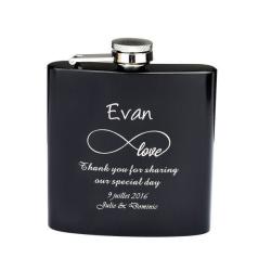 1 Piece Personalized Engraved 6 Oz Stainless Steel Hip Flask - Style 9