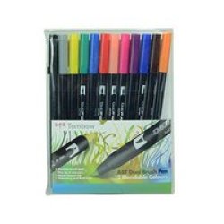 Dual Tip Blendable Brush Pens - Primary Colours Pack Of 12