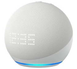 Amazon - Echo Dot With Clock 5TH Gen Smart Speaker With Alexa - Glacier White