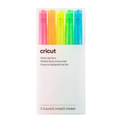 2009961 -cricut 5 Glitter Gel Pens 0.8 Mm In Neon Pink Neon Orange