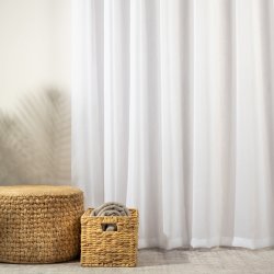 Capri Eyelet Sheer Curtain - White - 270X223CM