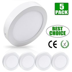 LED Flush Mount Ceiling Light 8.86 18W Round Surface Mounted Ceiling Lights 1400LM Daylight White 5000K Wall Fixture Lamps For Kitchen Dinning Room BATHROOM-5PACK