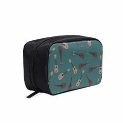 Makeup Bag Case Retro Music Free Art Ukulele Instrument Toiletry Travel Bag Toiletry Bag Hanging Funny Cosmetic Bag Cosmetic Bags Multifunction Case Toiletry Bags