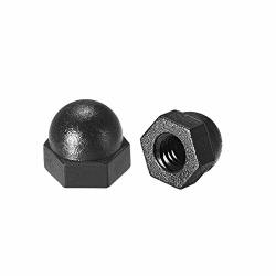 M4 Thread Dia Dome Head Carbide Steel Cap Acorn Hex Nuts Black 50pcs