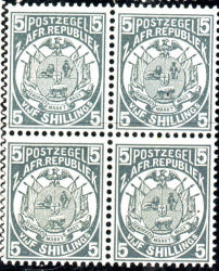 Transvaal Unmounted Mint Block 5 - Slate Perf 12-5 Reprints