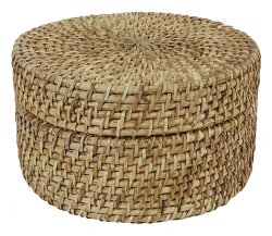 Hand Woven Round Box Decorative Multipurpose Wooden Wicker Cane Boxes With Lid PWN-CB32A