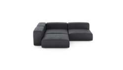 Three Module Corner Sofa - Leather - Dark Grey - 241CM X 241CM