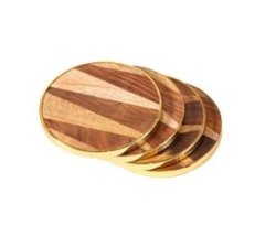 Wooden 4-PIECE Coaster Set