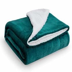 Bedsure Sherpa Fleece Blanket Throw Size Emerald Green Hunter Green Dark Green Plush Throw Blanket Fuzzy Soft Blanket Microfiber