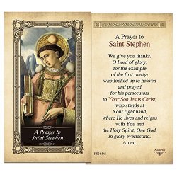 A Prayer To Saint Stephen Laminated Holy Card - Pack Of 3