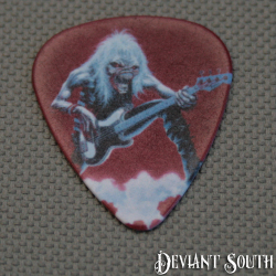 Double-sided Printed Plectrum - Iron Maiden Playing Guitar