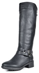Dream Pairs Women's Uncle Black Knee High Motorcycle Riding Winter Boots Size 7 M Us