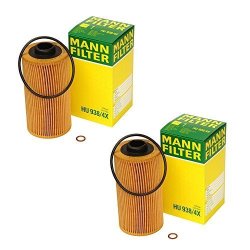2 Pack Mann Oil Filter HU938 4X For Bmw All V8 V12 Cylinder