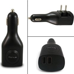 All-in-one Car + Home Wall Travel Charger With Dual Charging USB Ports For Samsung Galaxy J1 J3 J5 J7 Grand Prime - LG Volt