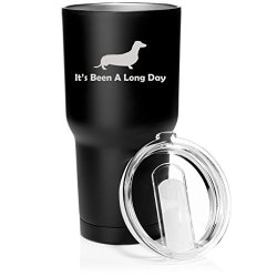 MiP 30 Oz. Tumbler Stainless Steel Vacuum Insulated Travel Mug It's Been A Long Day Dachshund Matte Black