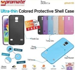 Promate Gshell S5 Ultra-thin Colored Protective Shell Case For Samsung Galaxy S5 Colour:black Retail Box 1 Year Warranty