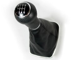 Black 6 Speeds Gear Shift Knob Boot For Volkswagen 99 To 05 Golf Mark Iv GTI R32 99 To 04 Jetta Bora Mark Iv