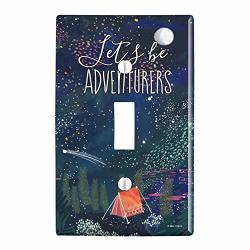 Graphics & More Lets Be Adventurers Tent Camping Night Moon Shooting Stars Plastic Wall Decor Toggle Light Switch Plate Cover