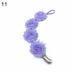 Shengyuze Baby Products Accessories Toddler Baby Lace Pacifier Chain Infant Rose Flower Soother Clip Teether Holder - Light Purple