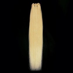 Fenicy 7A Virgin Brazilian Remy Human Hair Extensions Weaving Weft Straight 100GRAMS 20INCH 613 Light Blonde