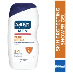 Sanex Men Skin Health Shower Gel Body Wash Intense Clean 500ML