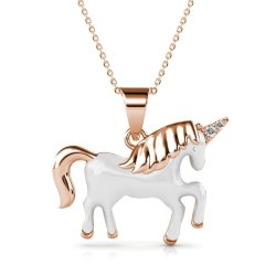 DESTINY Unicorn Necklace Crystals From Swarovski - Rose