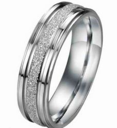 6mm Mens Diamond Dust Frosted Stainless Steel Band. Ring Size 10 U 20.0mm