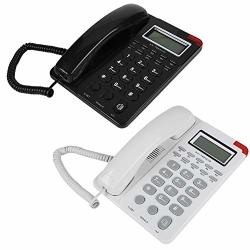 Business Office Landline Telephone With Fsk dtmf Dual System Ergonomic Design Corded Telephone With Lcd Calendar Display For Home Hotel Business Office Black