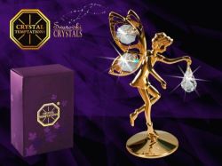 Swarovski Crystal Figure 24k Gold Plated Fairy Fantasy Fairytale Sprite