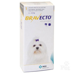 Bravecto - 3 Month Tick & Flea Treatment For Miniature Dogs 2-4.5kg
