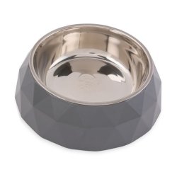 Diamond Melamine Stainless Steel Bowl Grey