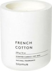 Scented Candle In Concrete Container French Cotton White Fraga Large