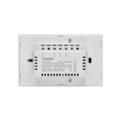T2US Us Plug WIFIRF433 Touch Panel Switch - White 2 Gang