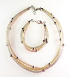 In Stock Fantastic Italian Imported Solid Sterling Silver Necklace And Bracelet Set