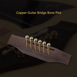 Copper Abalone Guitar Bridge Bone Pins Set For Acoustic Guitar