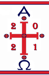 Red & Blue Cross Paschal Easter Candle - 100 X 600MM