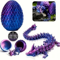 1PC Articulated 3D Printed Dragon With Egg Plastic Collectible With Moving Joints Gothic Home And Aquarium Decor Creative Gift Idea