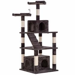 PayLessHere Cat Tree Tower Condo Modern Indoor Multi-level Plush Cat Activity Center With Scratching Post And Ladder 64
